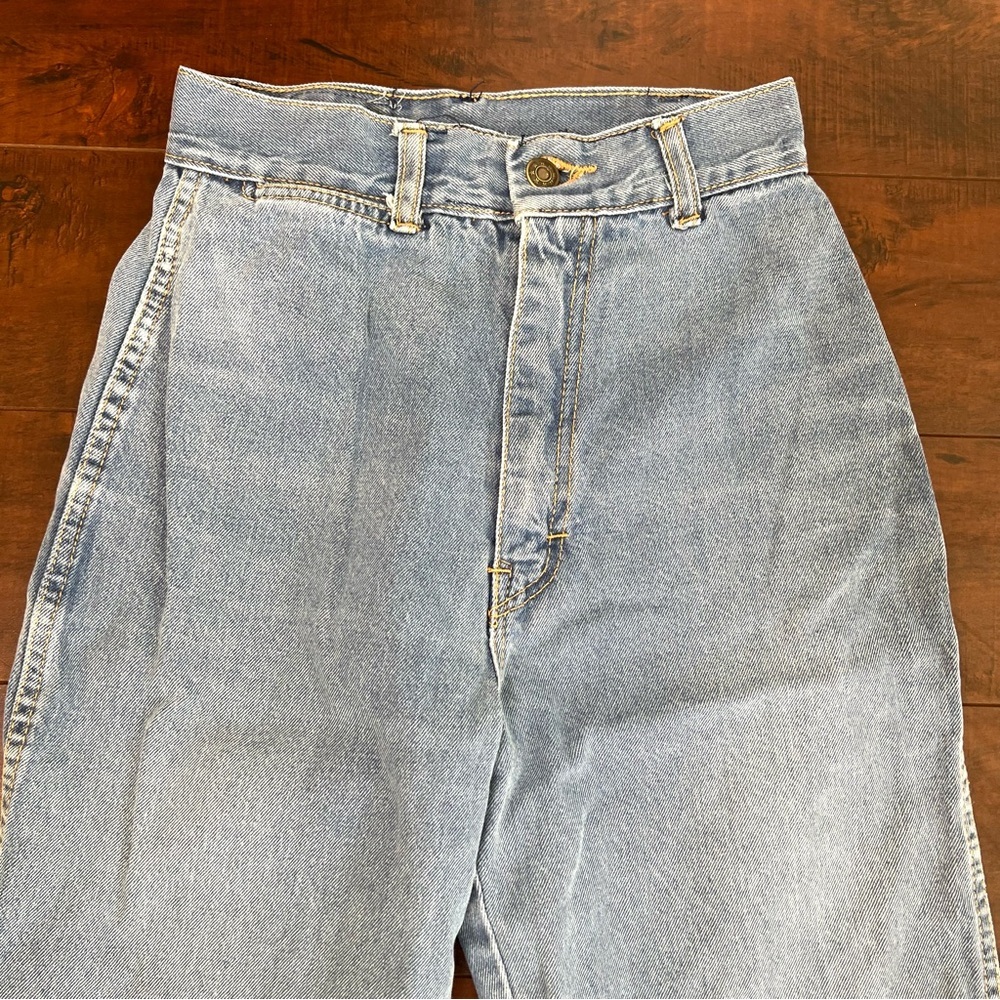 VINTAGE 1970s Denim Jean De Paree High Rise Jeans Straight Vtg 70s Size 7 / 8 - Picture 3 of 11